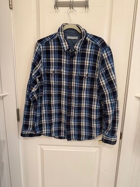 Outerknown Blanket Shirt in Blue Plaid